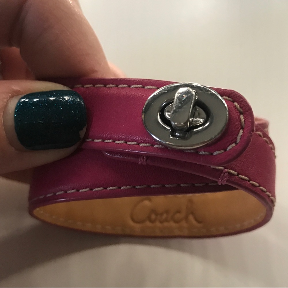 Coach hot pink bracelet